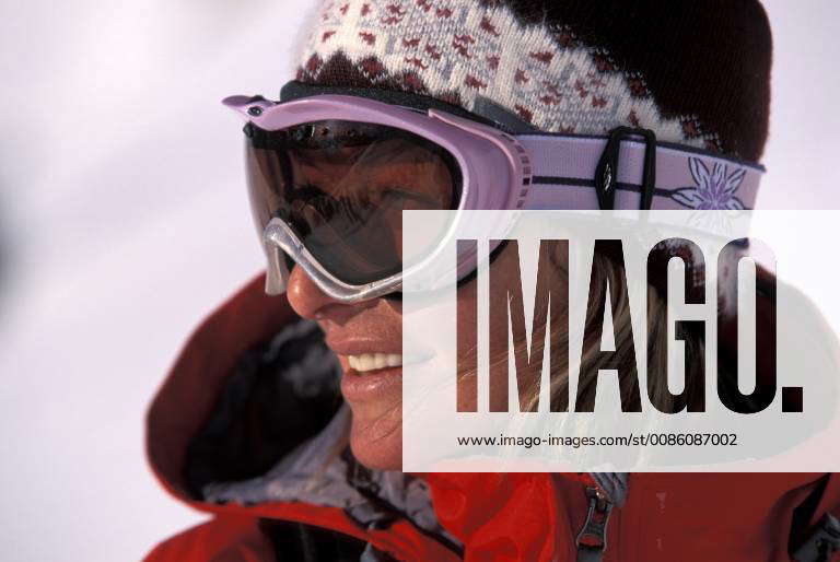 A headshot portrait of professional telemark skier Kasha Rigby in ski ...