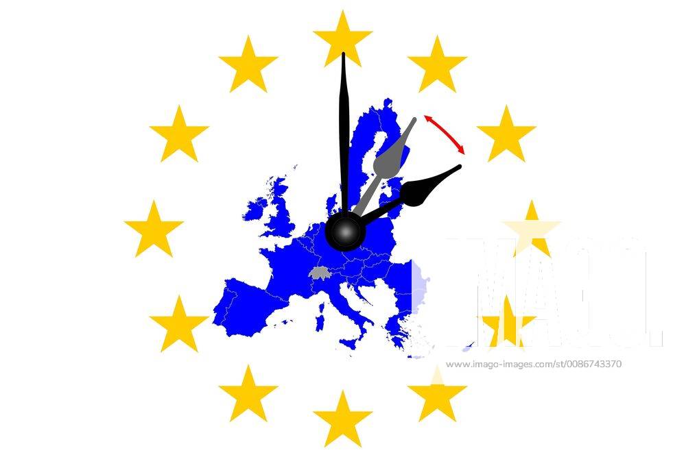 Europe time change Europe map and clock hand Europe Clock Change Map of