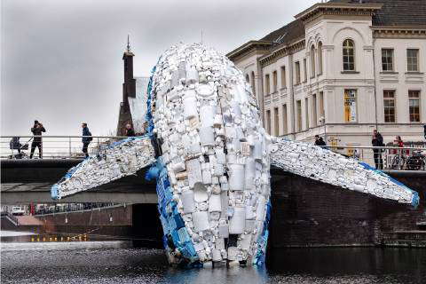 Utrecht - Netherlands - 16-01-2019 - Plastic whale in the Catharijne ...