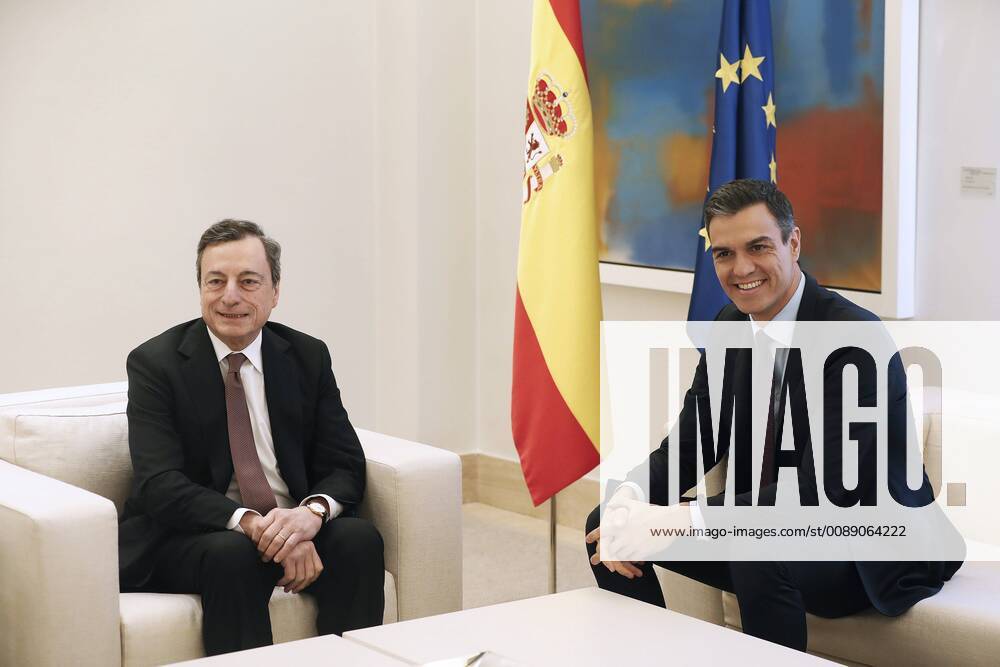 Spanish Prime Minister, Pedro Sanchez (R), poses with the Chairman of