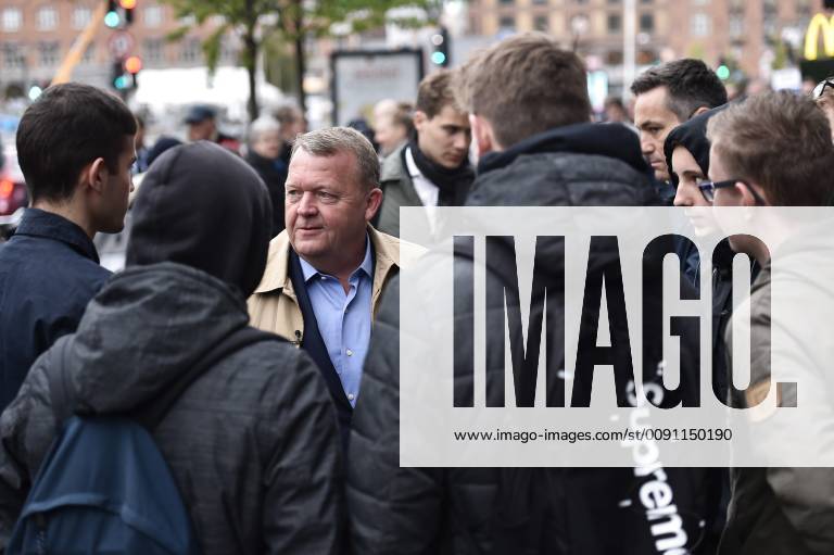 Prime Minister Lars Loekke Rasmussen V Starts The Election Campaign On The Street With A Handout 