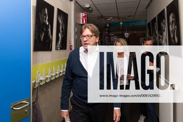 European parliament member for Open Vld Guy Verhofstadt and his wife ...