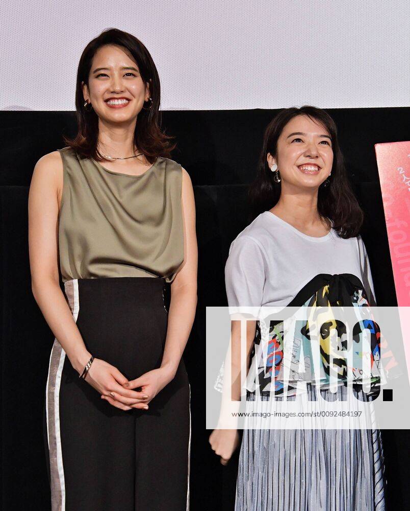 Japanese actress Kamishiraishi Mone and Yamazaki Hirona attend a stage  greeting for Startup Girls