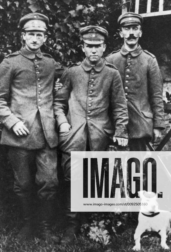 Adolf Hitler as a German soldier with comrades during World War I ...