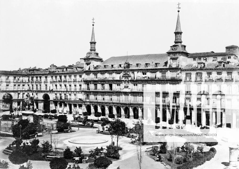 1880, Madrid, Spain. Scene in the Plaza Mayor 1880, Madrid, Spain ...