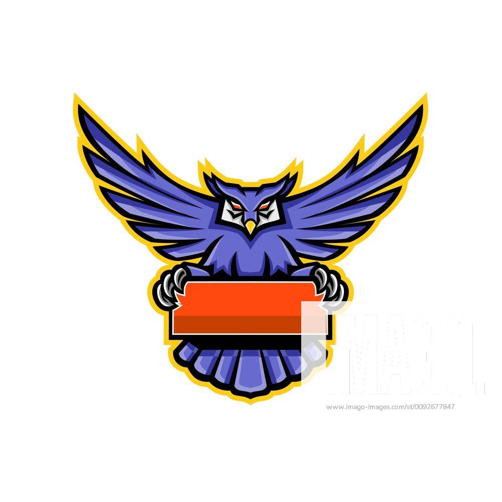 Great Horned Owl Banner Mascot