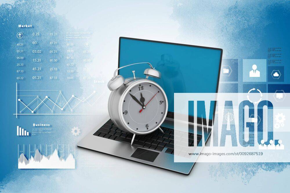Laptop with alarm clock
