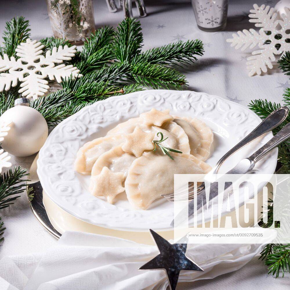 Polish style dumplings filled with sauerkraut and mushrooms Y