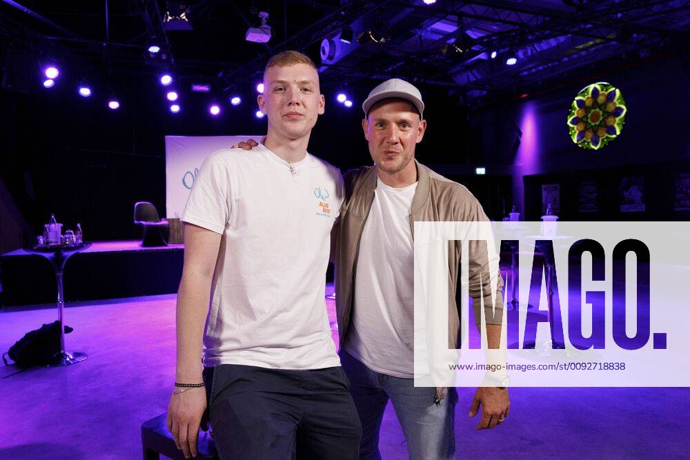 Ilias Petszokat with father Oli P Oliver Petszokat at the presentation ...