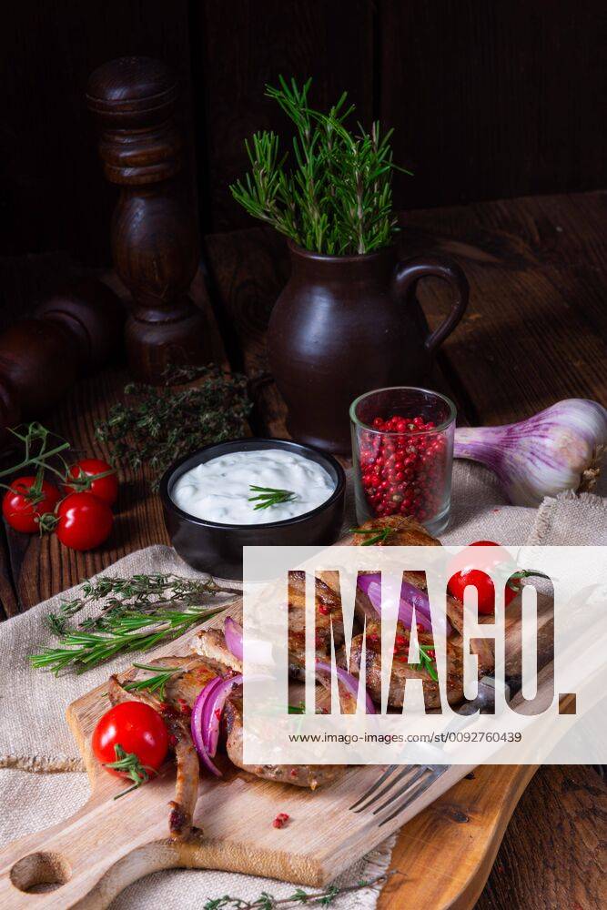 Tasty Lamb chops with mint and rosemary Y