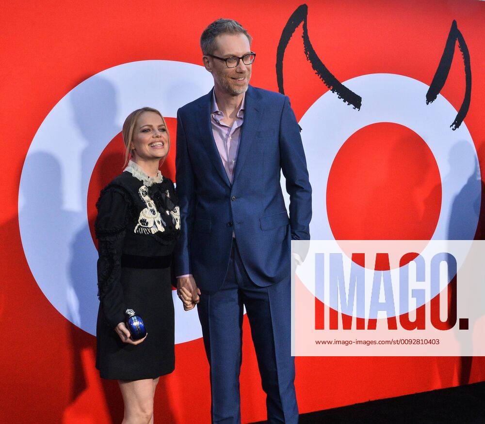 Cast member Stephen Merchant and model Mircea Monroe attend the premiere of  the motion picture