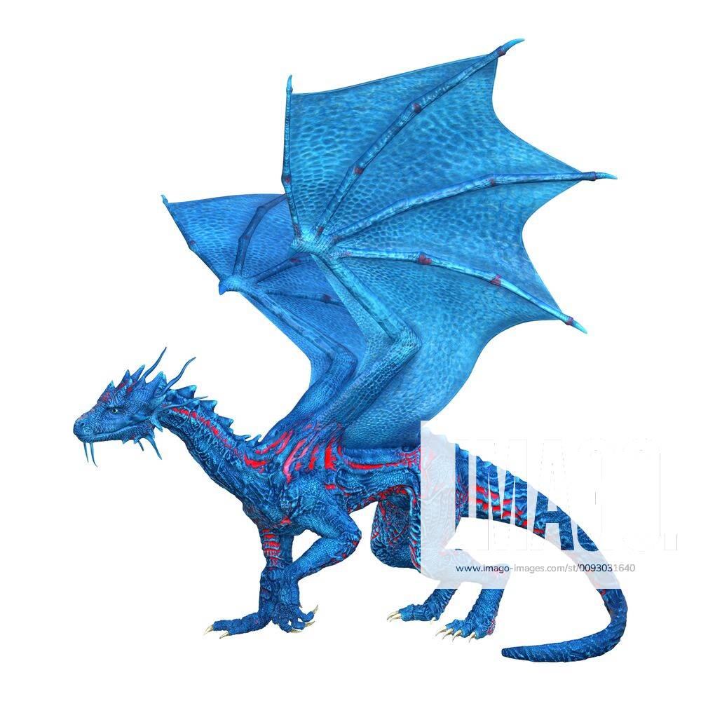 3D Rendering Fairy Tale Dragon on White Y