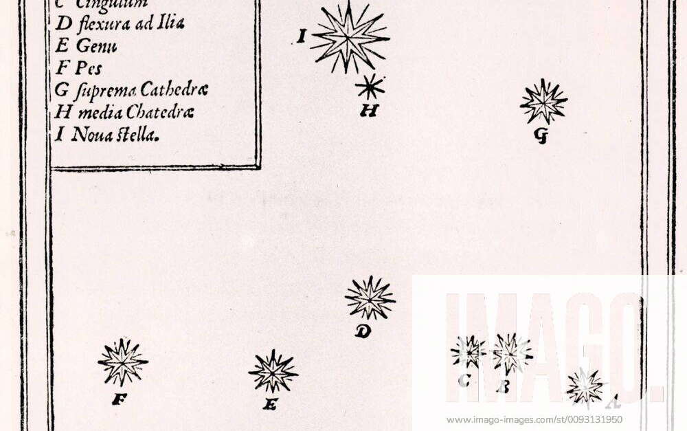 Tycho Brahe s drawing of the supernova of 1572 (1). On his way home on ...