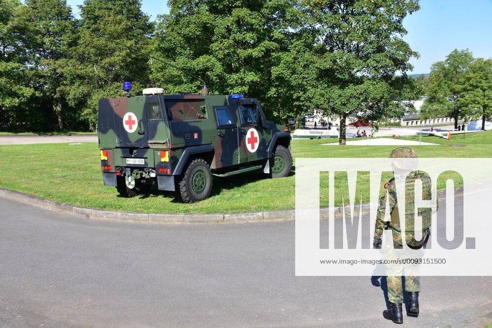 Paramedics recover an injured person with the armoured ambulance EAGLE ...