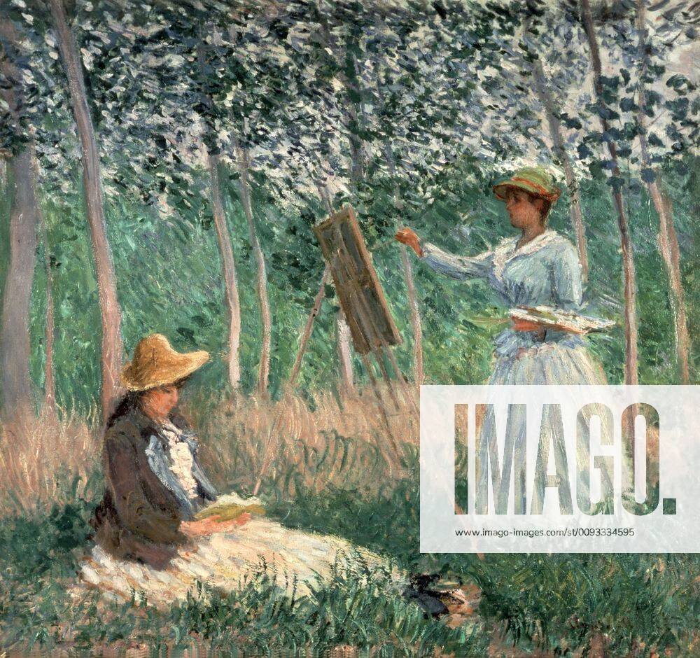 Monet, In the Woods at Giverny: Blanche Hoschedé at Her Easel with ...