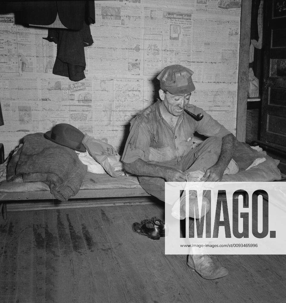 Coal Miner Smoking Pipe after Coming Home from Work, Chaplin, West ...