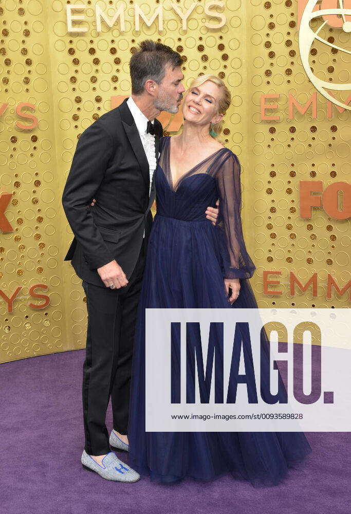 Graham Larson and Rhea Seehorn arrive for the 71st annual Primetime