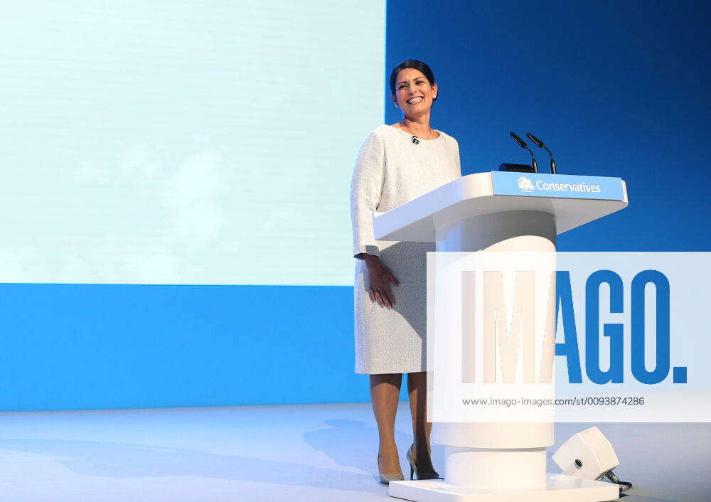 Conservative Party Conference Home Secretary Priti Patel delivers her ...