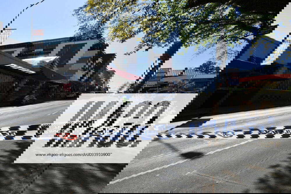 PENRITH POLICE SHOOTING, Police examine a crime scene outside Penrith