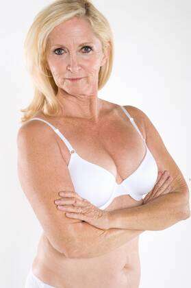Portrait Of Mature Woman In Underwear Stock Photo, Picture and