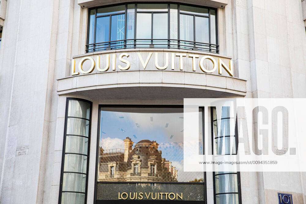 General View outside of the Louis Vuitton store on the Champs