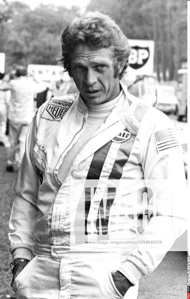 McQueen in Le Mans Steve McQueen smiles while on the set of the film Le ...