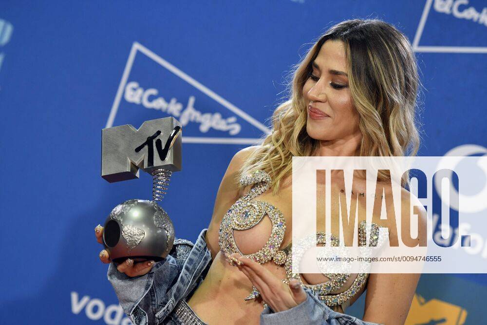 Argentine singer and actress J Mena poses during the MTV European Music