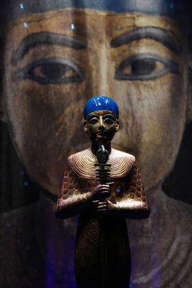 Gilded Wooden Statue of Ptah at Tutankhamun, Treasures of the Golden ...