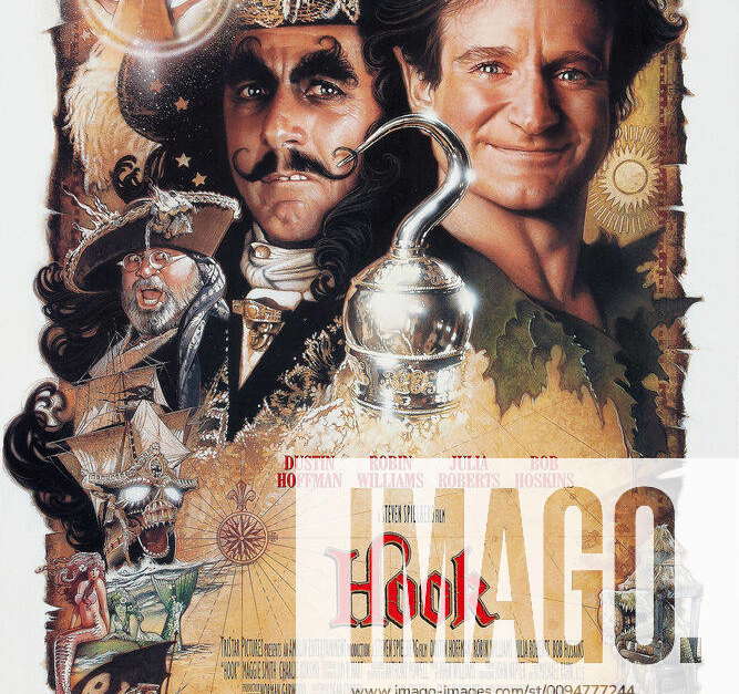 Dustin Hoffman & Robin Williams Poster Characters Capt. Hook, Peter