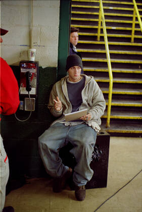 Eminem Rabbit Eminem Characters: Jimmy B-Rabbit Smith Film: 8 Mile Marshall Bruce ...