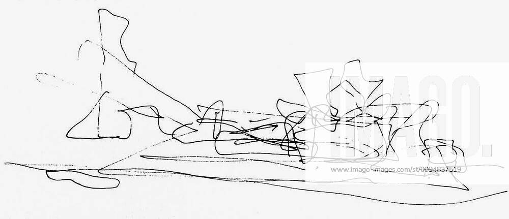 Gehry S Sketch Of The Guggenheim, Bilbao, Spain Film: Sketches Of Frank ...