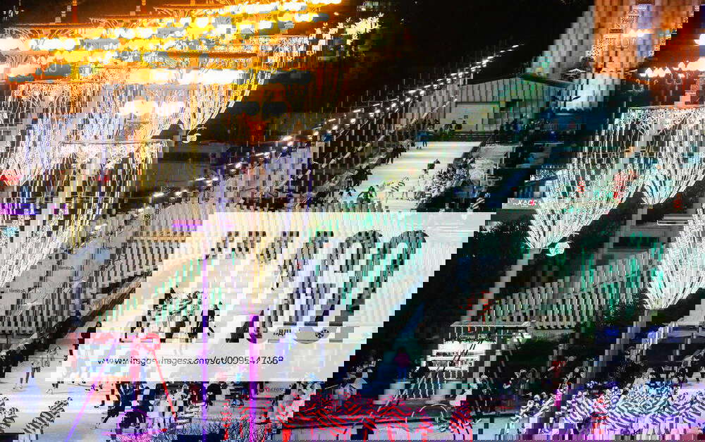 MOSCOW, RUSSIA NOVEMBER 22, 2019 People at an ice skating rink