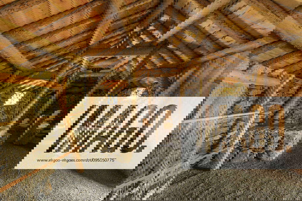 Replica Viking longhouse, interior, Haroldswick, Island of Unst