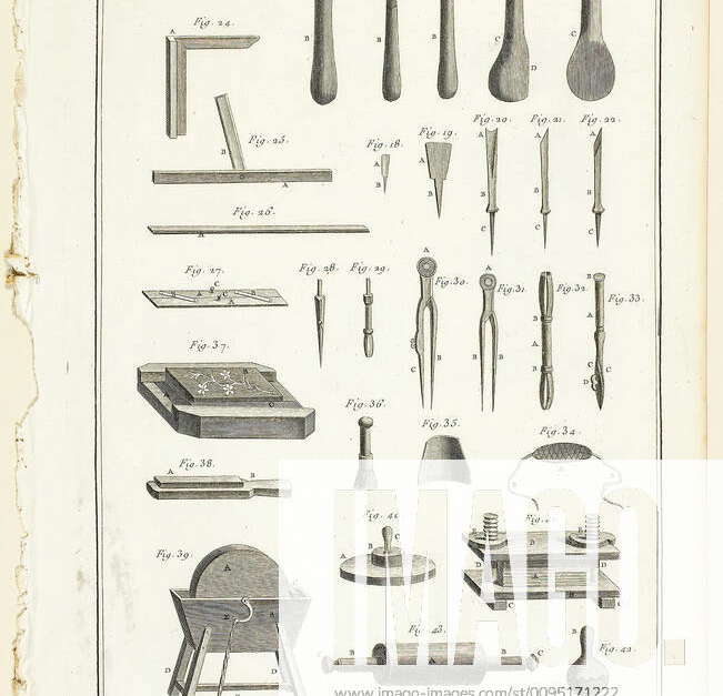 Wood Engraving, Tools, from Encyclopédie, 1762/77, A. J. Defehrt