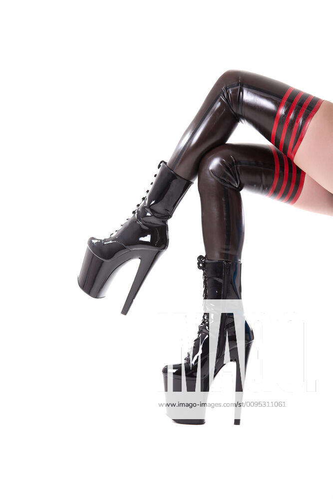 long latex boots