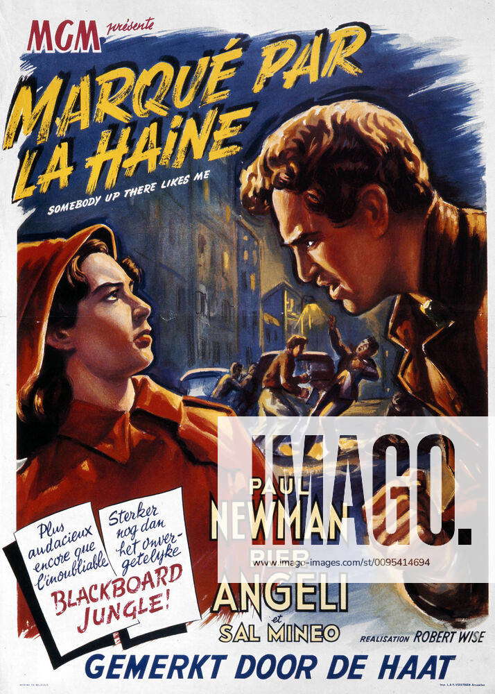 Belgian poster cinema of the film Marque par la haine directed in 1956 ...