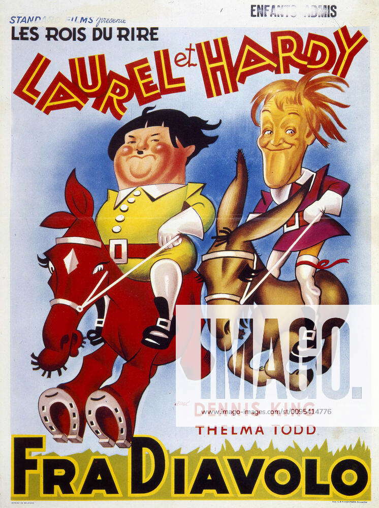 Belgian Poster Cinema Of The Film Fra Diavolo Made In 1933 By Hal ROACH ...