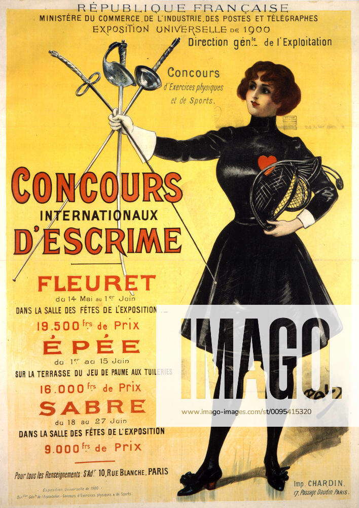 1900 OLYMPIC GAMES Poster of the 1900 Universal Exhibition in Paris ...