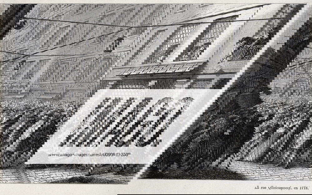 LAW La speculation, La rue Quincampoix in Paris in 1718 Speculation