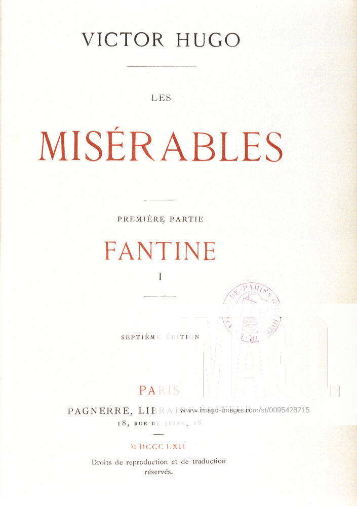 Victor HUGO Work Title page of Victor HUGOs Miserables 1802 1885 of ...