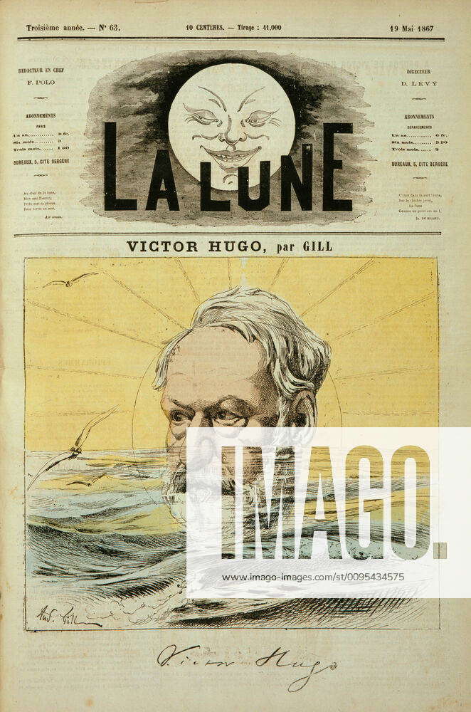 HUGO Victor Portrait of Victor HUGO 1802 1885 on the cover of The Moon ...