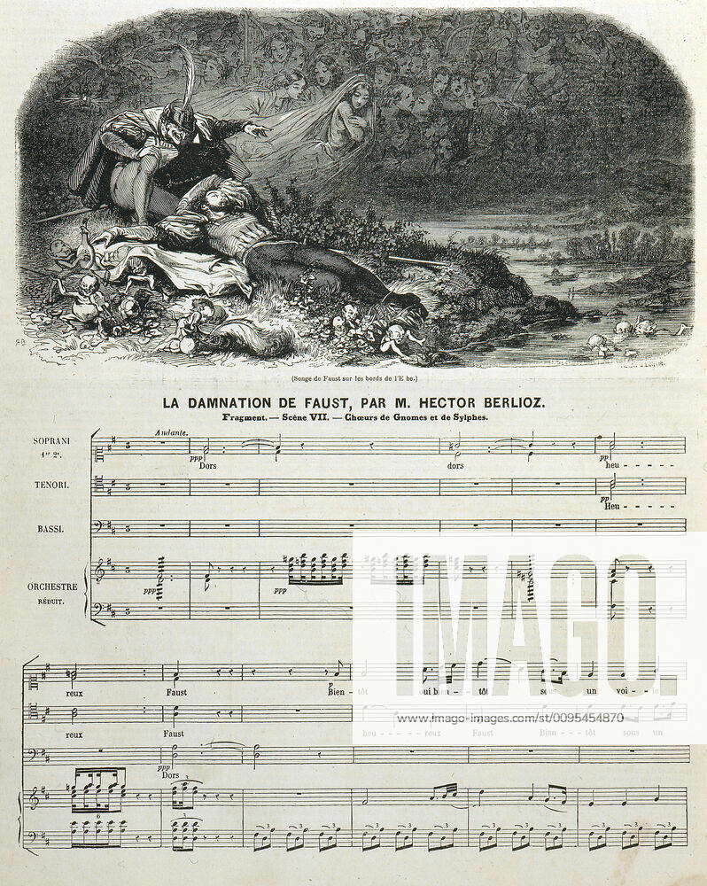 BERLIOZ H Work Score and illustration of the work La damnation de Faust ...