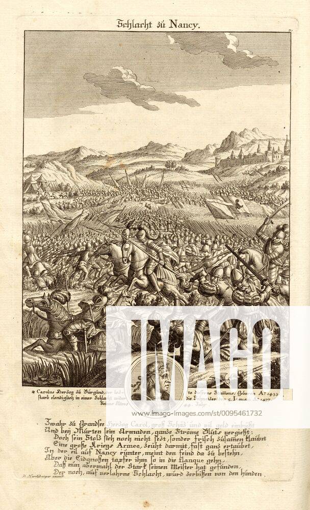Battle of Nancy, Battle scene from the battle of Nancy in 1477 and ...