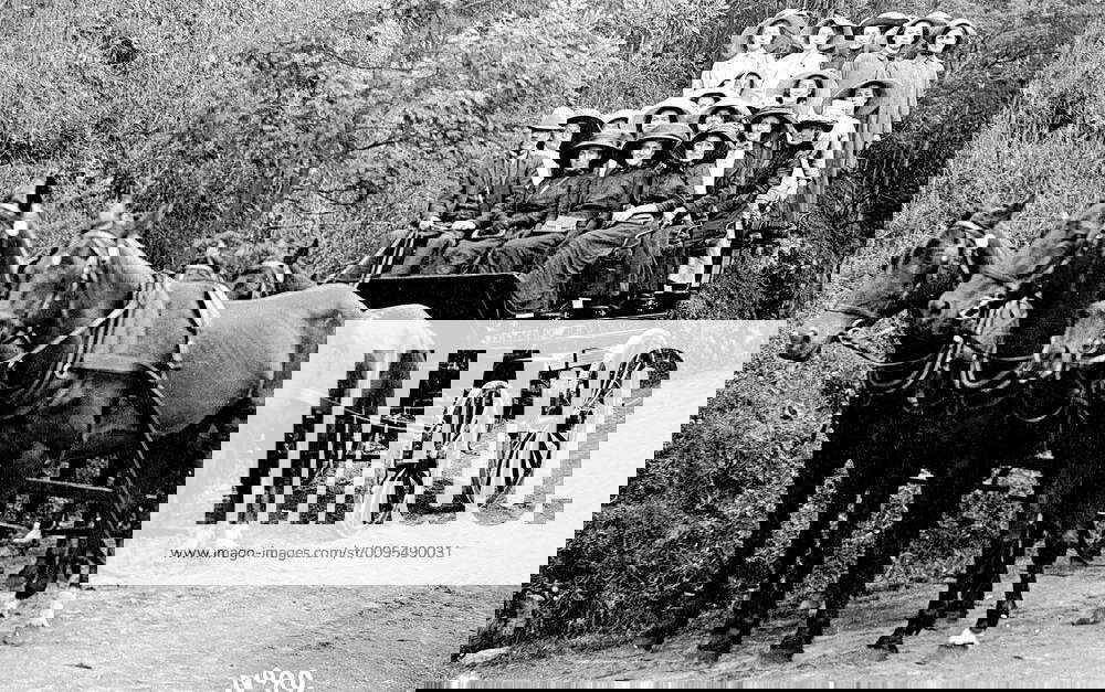 Negative Group of Women Descending Mt Wellington in a HorseDrawn