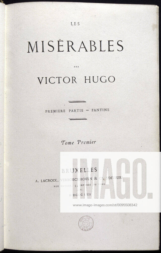 Victor HUGO WORK Title page Les Miserables by Victor HUGO 1802 1885 in ...