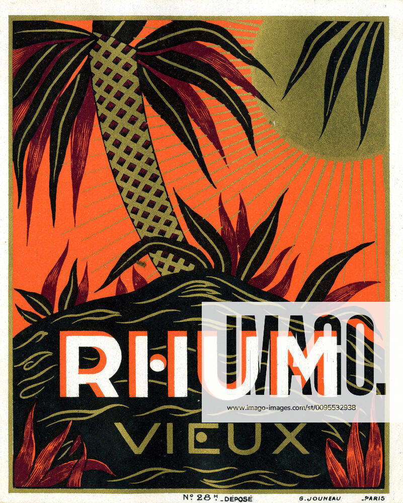 Rum ad 20s Rum old Rum label for rum Anonymous illustration around 1920 ...