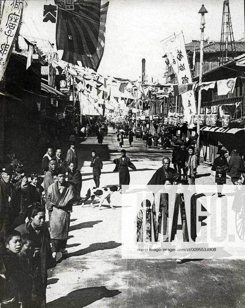 JAPAN View of a street in Osaka Photography early 20th century, circa ...