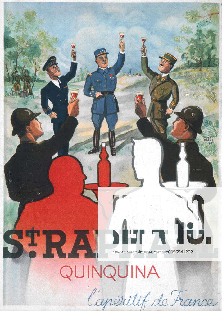 advertising on Saint Raphael alcohol, quinquina l aperitif de France