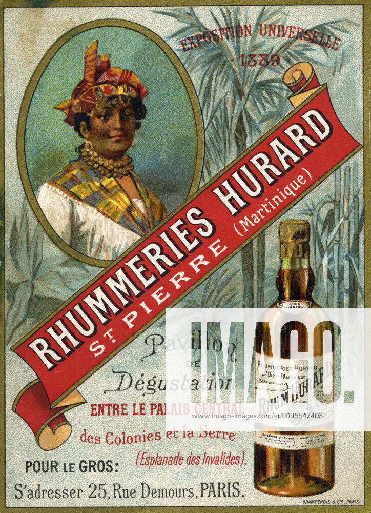 PUB ALCOHOL XIXth century Advertising card around 1890 for Hurard rum ...