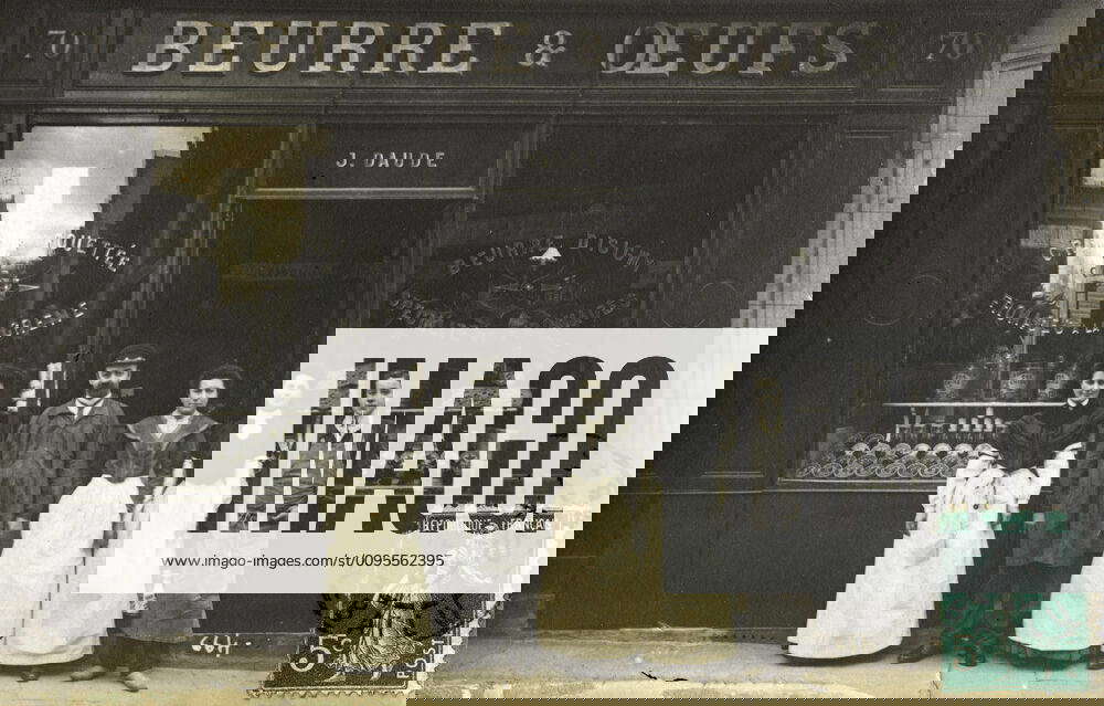 CREMERIE 1900s Front of a shop selling cheeses, creams and butter